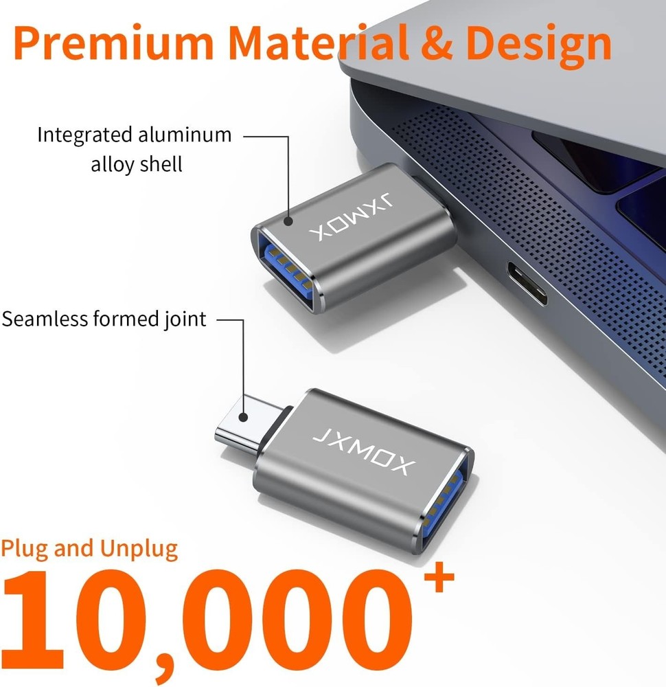 USB C to USB Adapter 2-Pack - Fast Data Transfer & Charge with Reversible Design