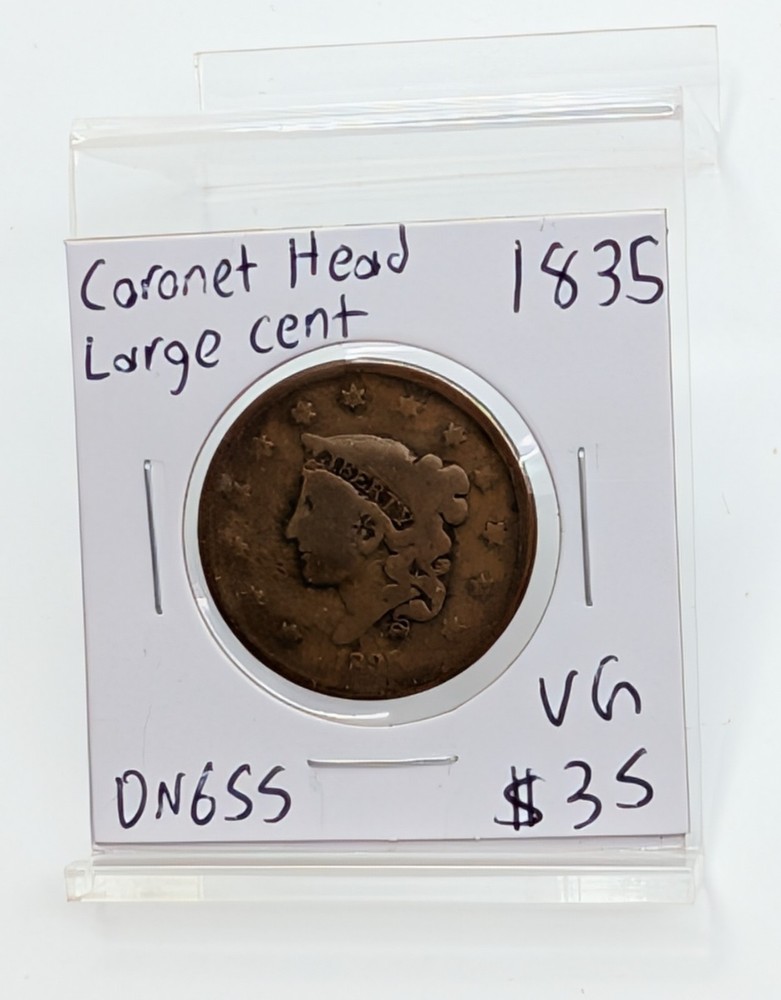 1835- US Coronet Head Large Cent- VG