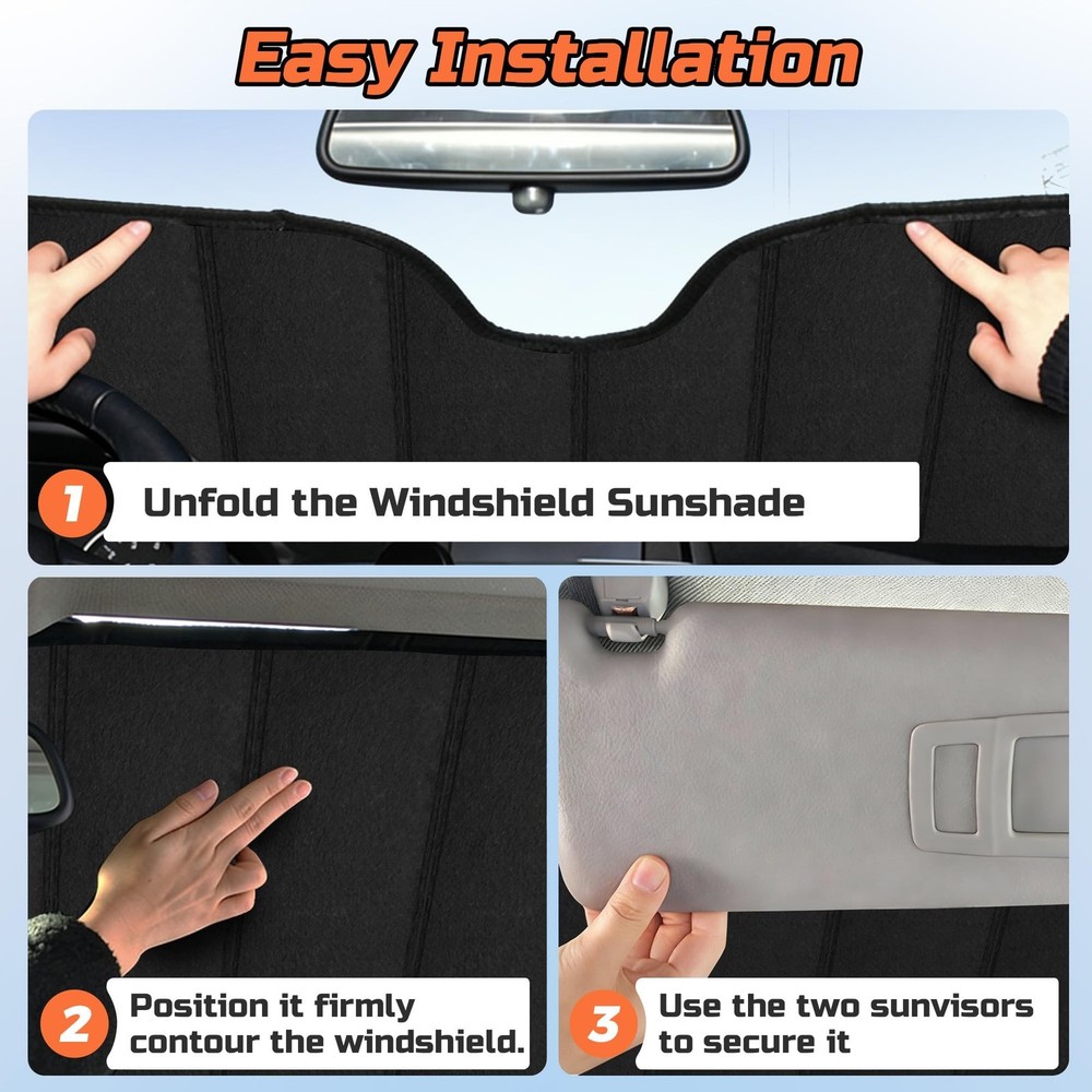 Windshield Sun Shade Deluxe Compatible for 2017-2025 Mazda CX-5 Silver Reflec...