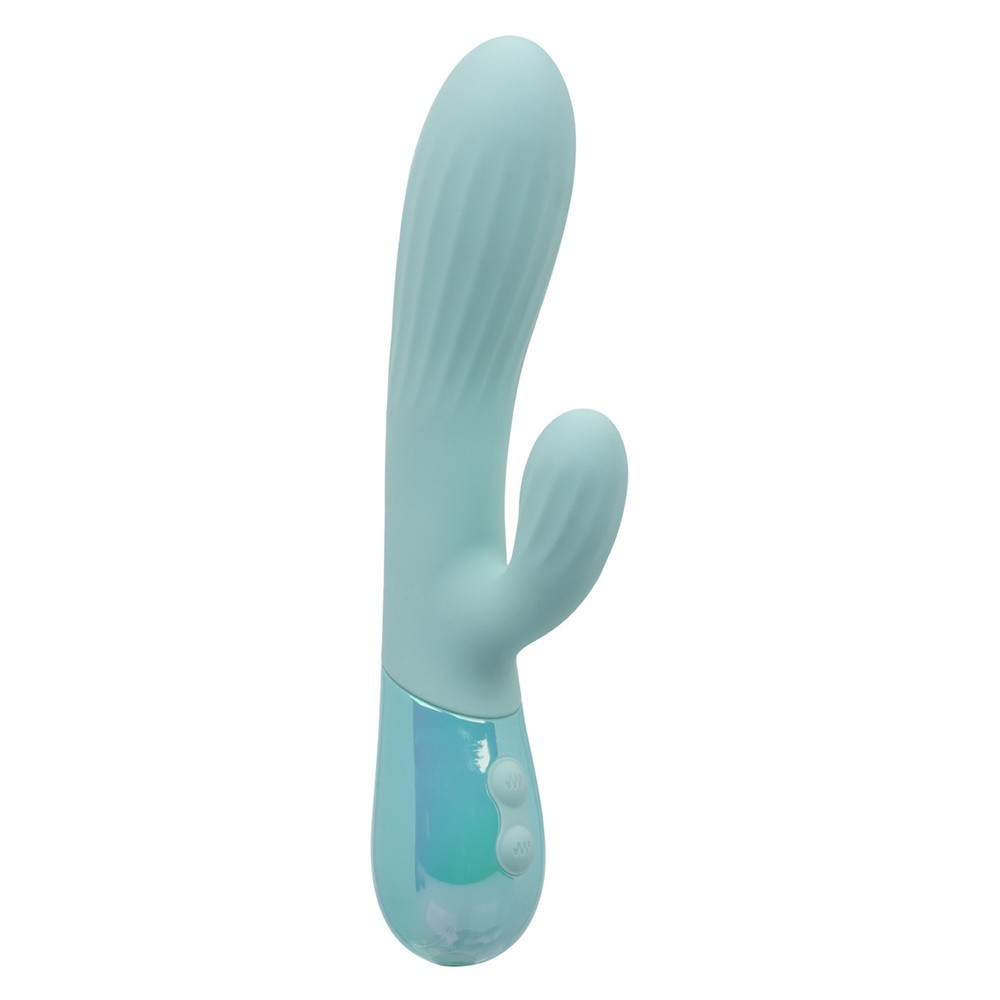CalExotics Aura Dual Ripple Rabbit Vibrator Blue