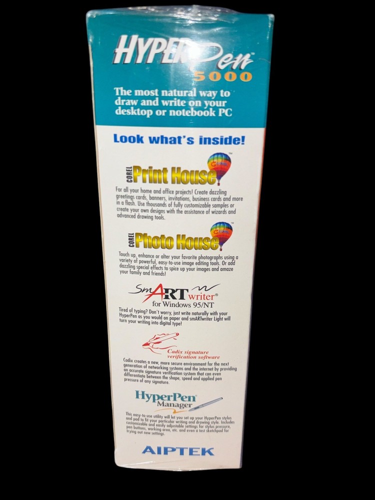 NEW Aiptek HyperPen 5000 4x5 PC Computer Tablet w/ Cordless Hyper Pen draw/write