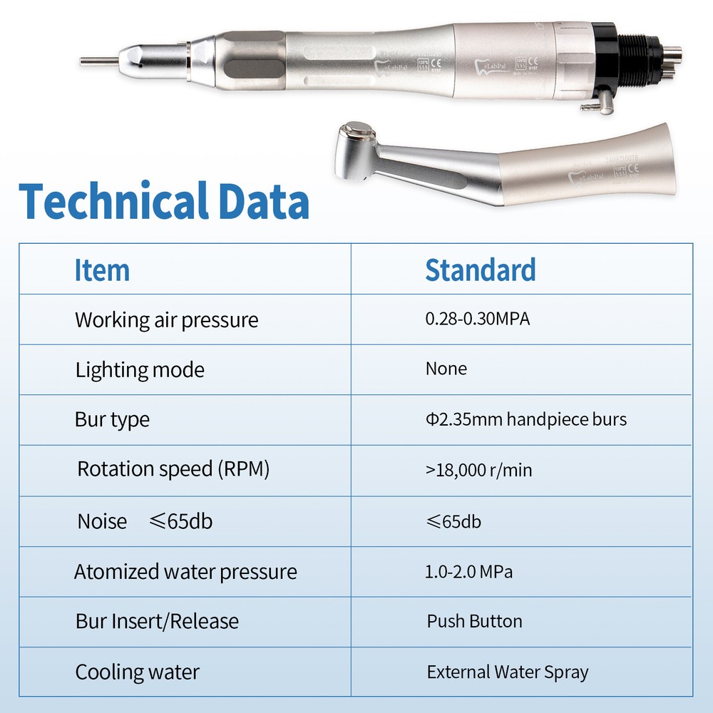 US Dental Low Speed Handpiece Straight Contra Angle Push Button E-Type Air Motor