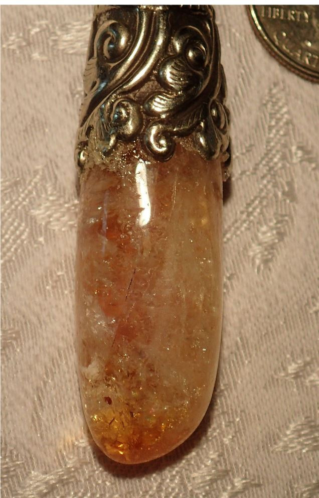 Gemstone Citrine Quartz with Tibetan silver design