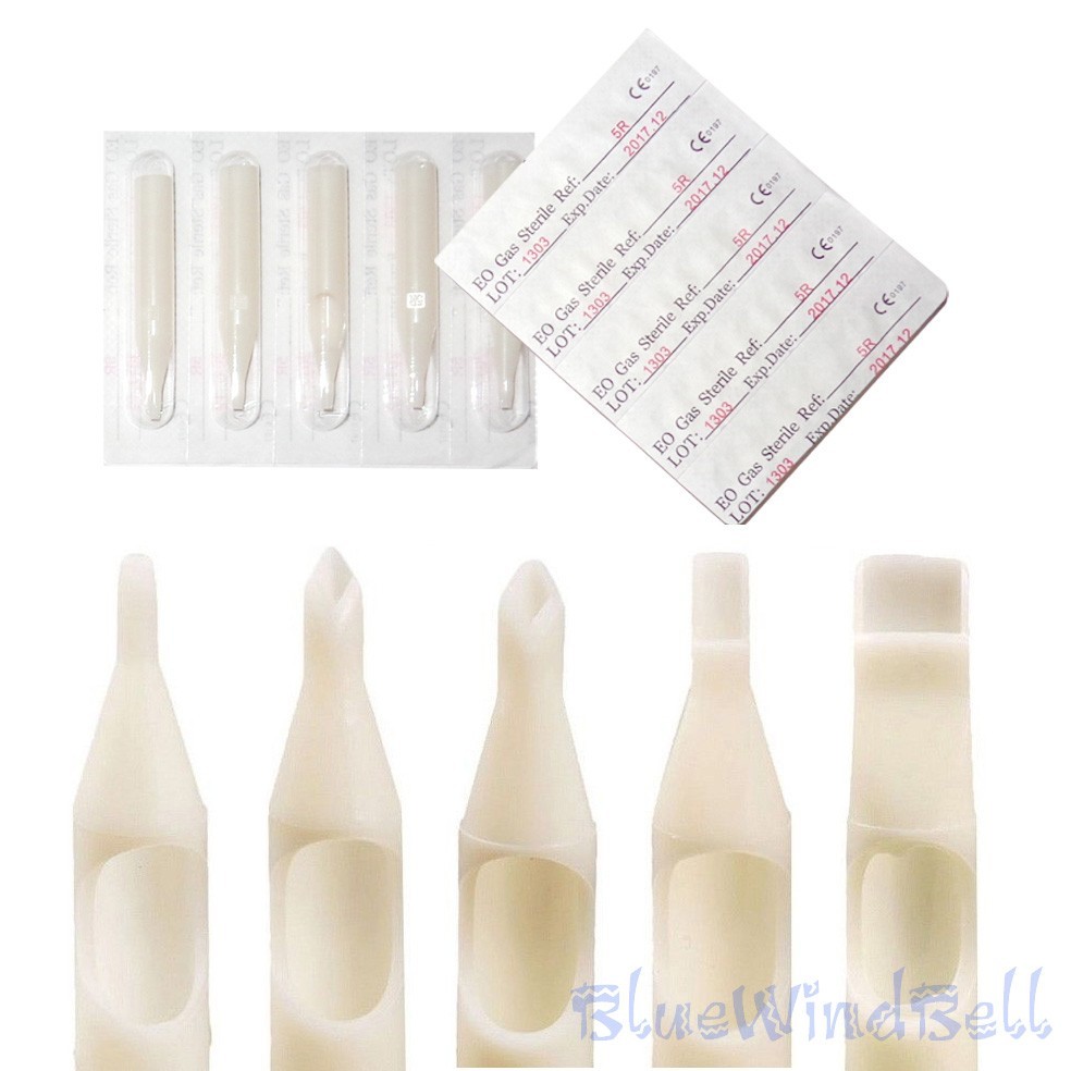 50 Tattoo Sterile Disposable Nozzle Tube Tip needle gun machine Supply RT DT FT