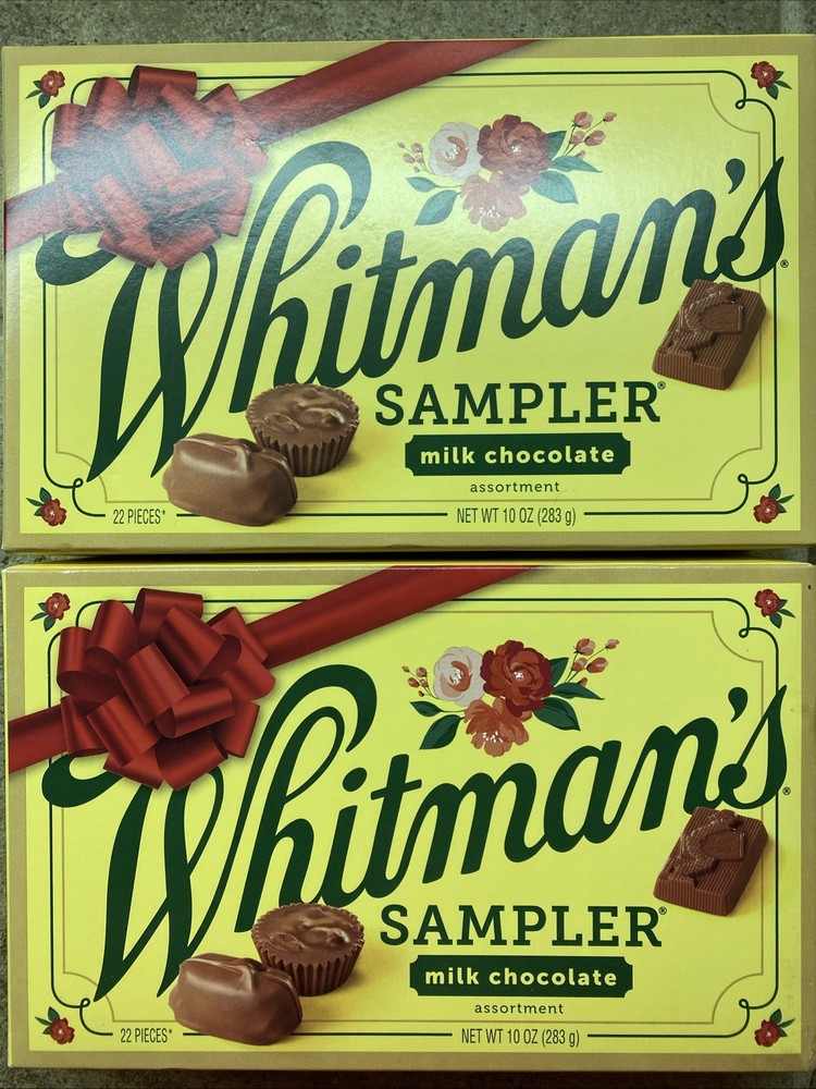 2 BOX Whitman's Sampler Chocolate Gift Box Assorted Milk Chocolates 10oz