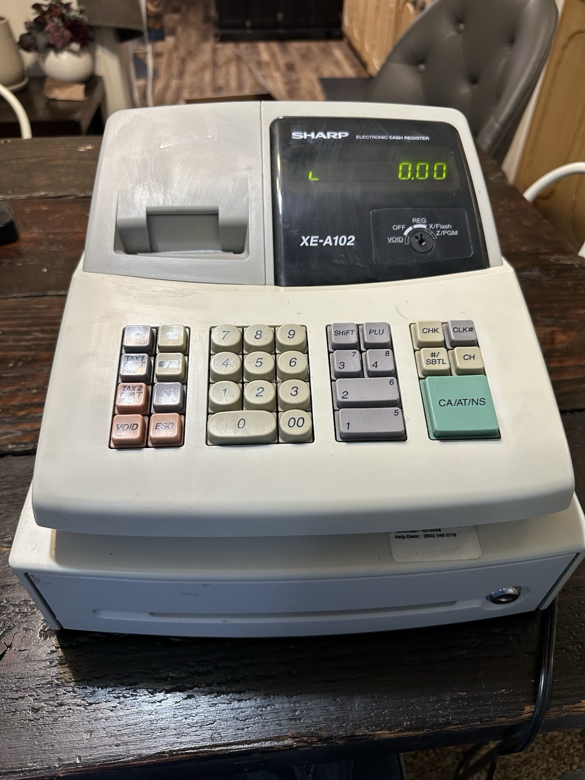 Sharp XE-A102 Electronic Cash Register  Tested Works