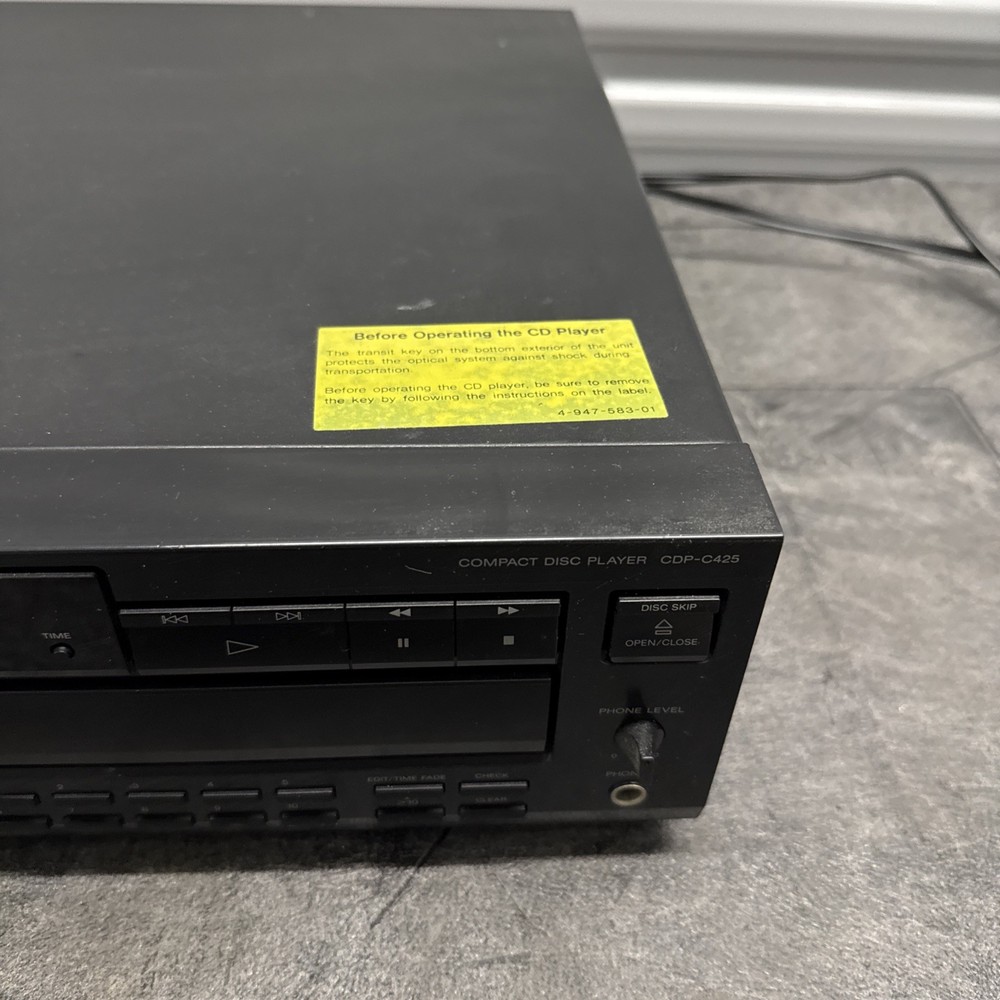 Sony CDP-C425 5-Disc Carousel System CD Player , No Remote-Tested Working