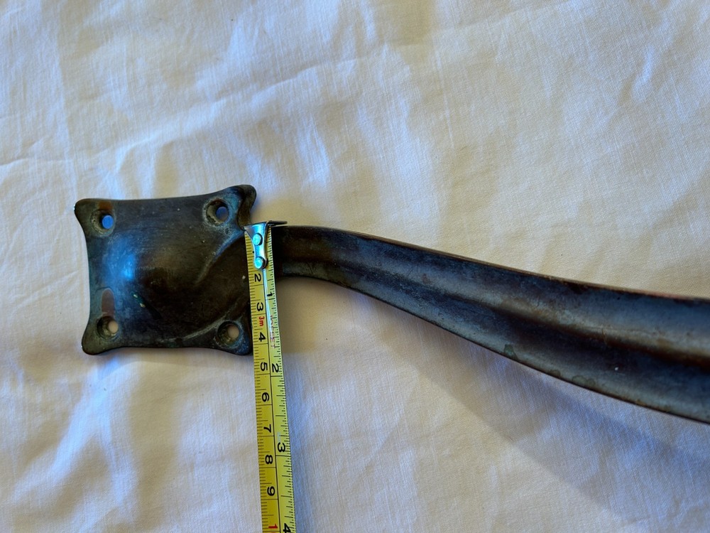 Reclaimed Vintage Large Brass Pull Bar Handle 14 inches long