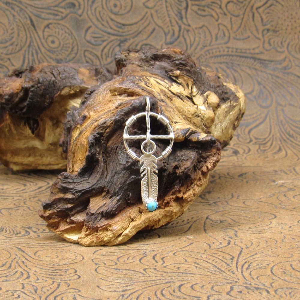 *Sterling Silver Turquoise Dreamcatcher Pendant