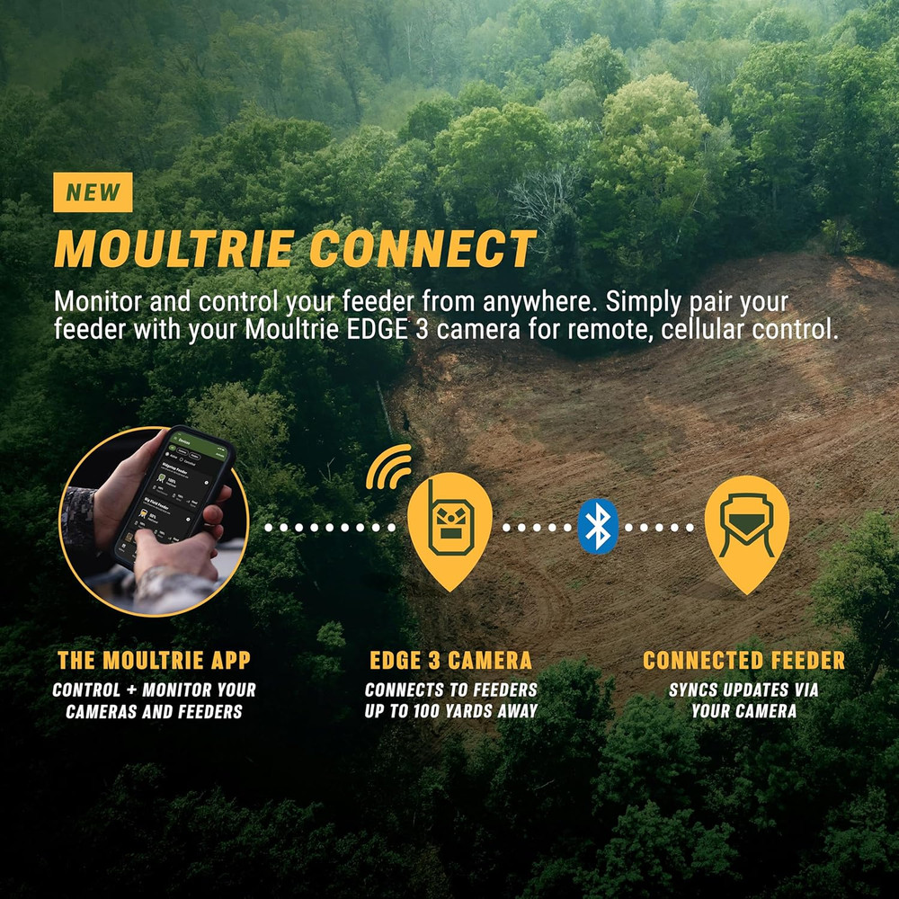 Smart Bluetooth Deer Feeder - 30Lb Capacity, Timer & Collapsible Design