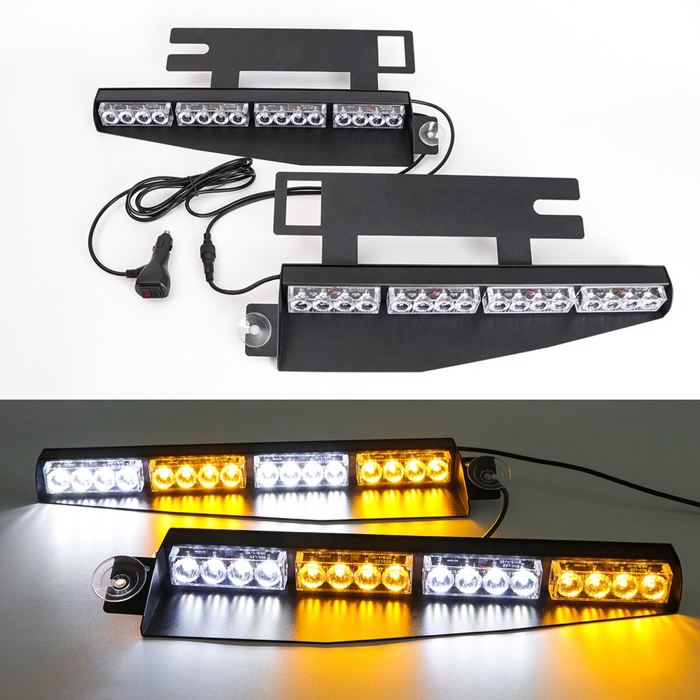 32 LED Emergency Strobe Lights Visor Safety Warning Hazard Dash Windshield Light