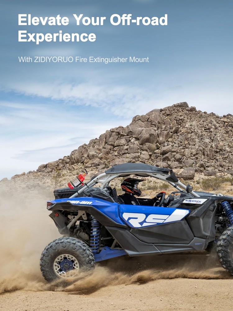 Quick Release UTV Fire Extinguisher Mount Kits, Adjustable Roll 1PC, Black