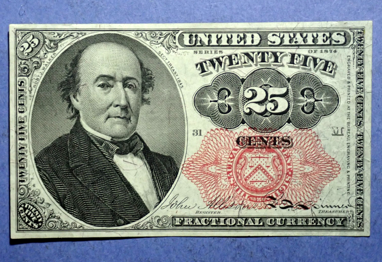 Fifth Issue 25 Cent Fractional Currency Note  F-1308  Ch.  AU