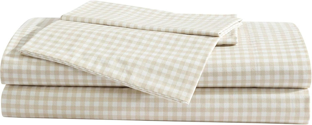 - Sheet Set, Cotton Percale Bedding with Matching Pillowcase, Crisp & Breathable