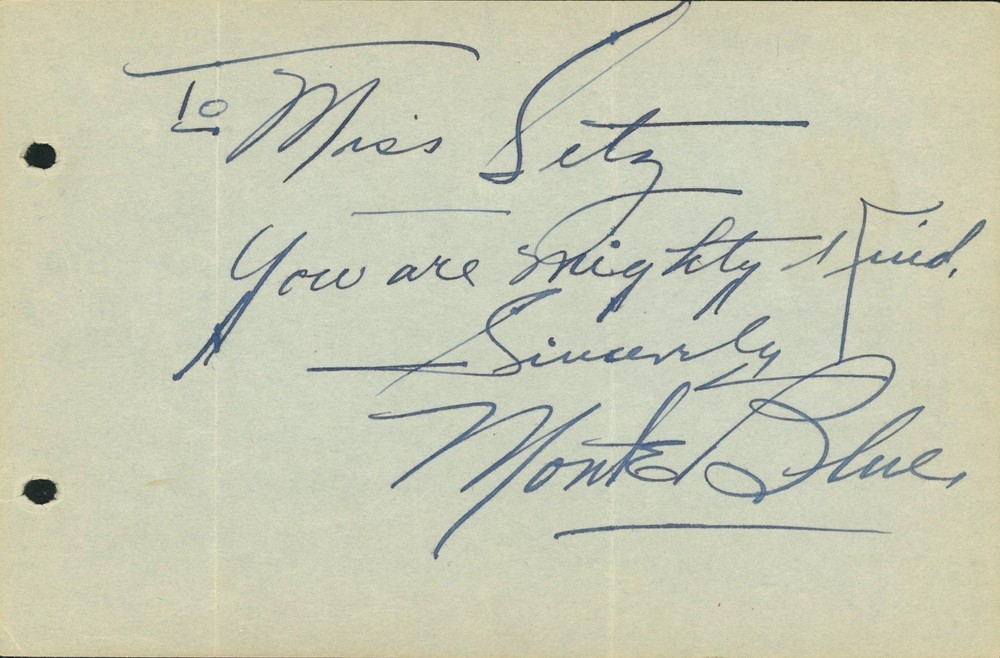 Vintage Monte Blue Autograph