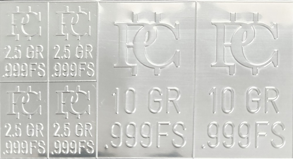 Silver Bars Snaps Apart Fine Silver Bullion 2.5,  and 10 Grain Silver Bars