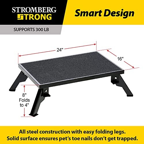 24″ x 16″ Adjustable RV Platform Step, Heavy-Duty Rust-Resistant Steel,