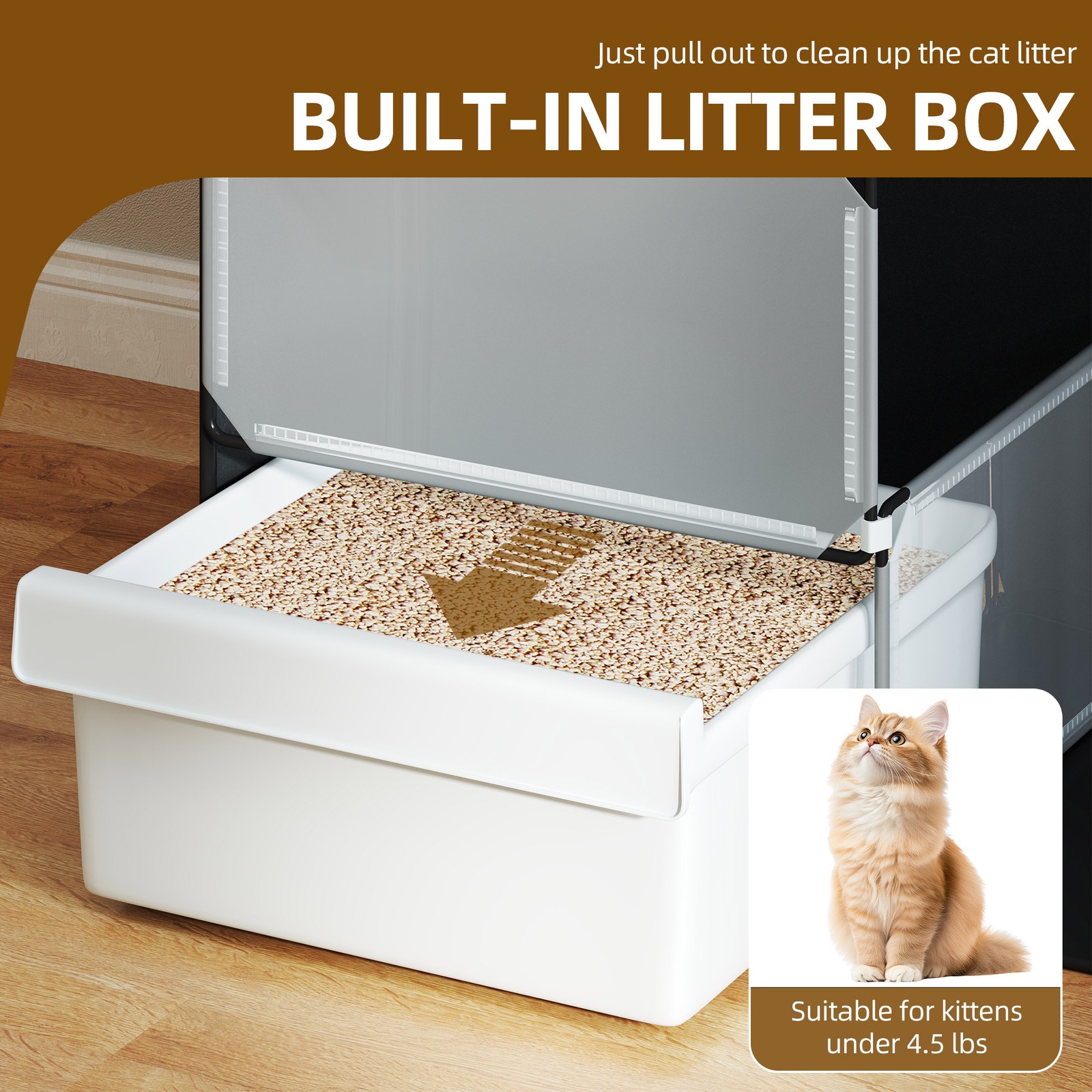 3 Tiers Indoor Cat Cage Spacious Play Area for 1-3 Small Kittens w/ Litter Box