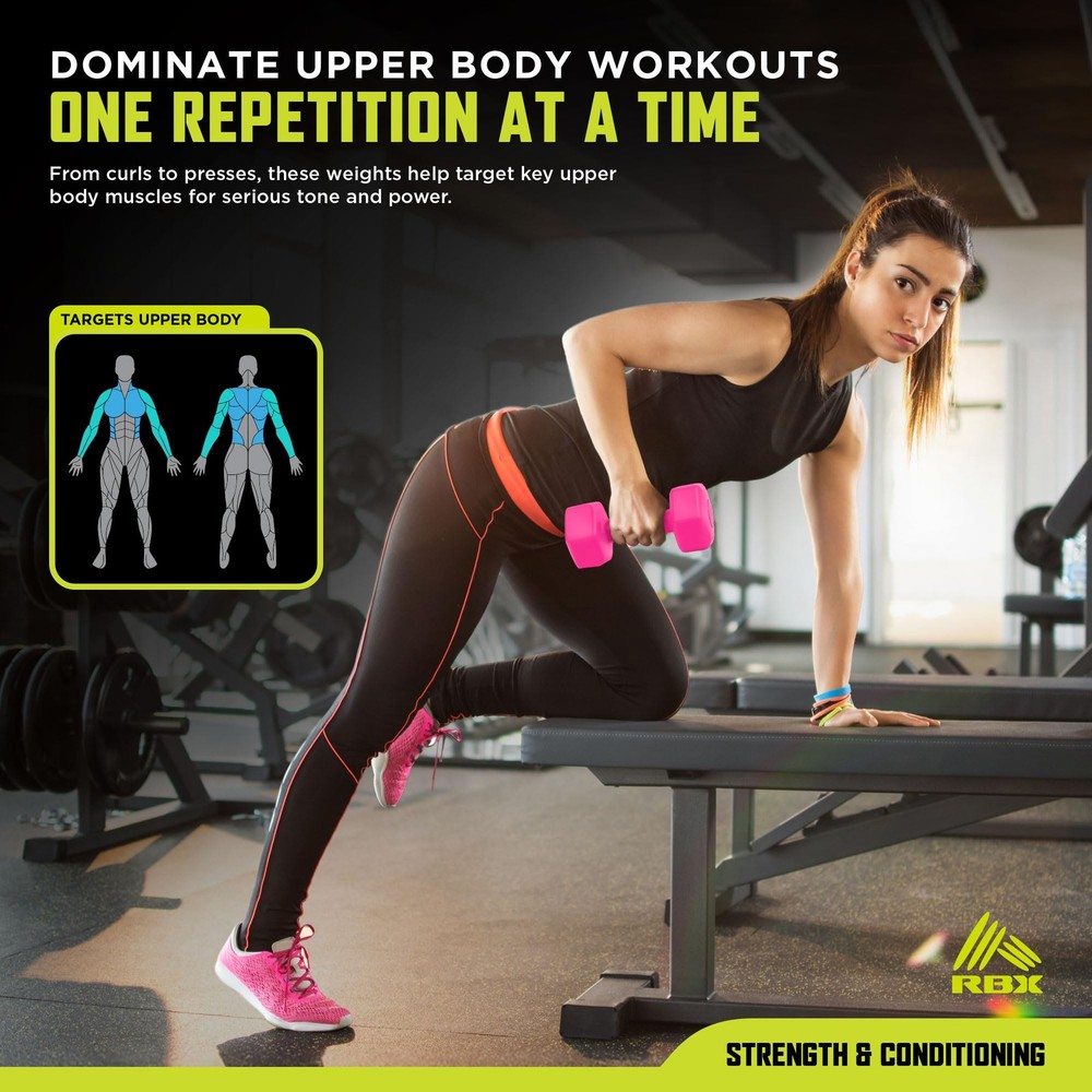 4lb Pair Hex Dumbbells, 2lb Each, Hex Shape for Stability, Compact for Easy P...