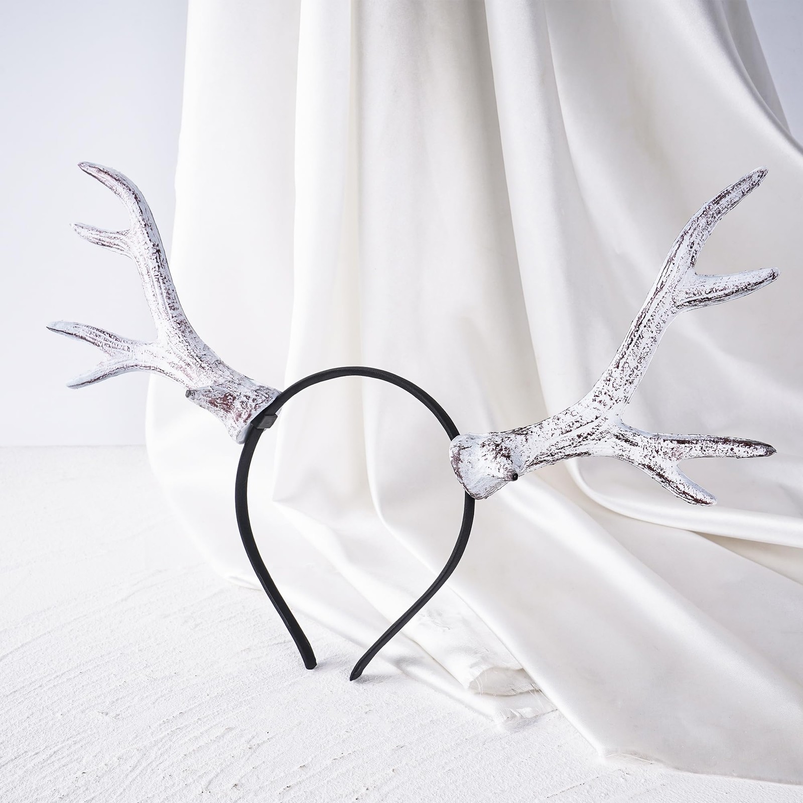 MOSTORY White Antler Horns Headband - Deer Antlers for Adult