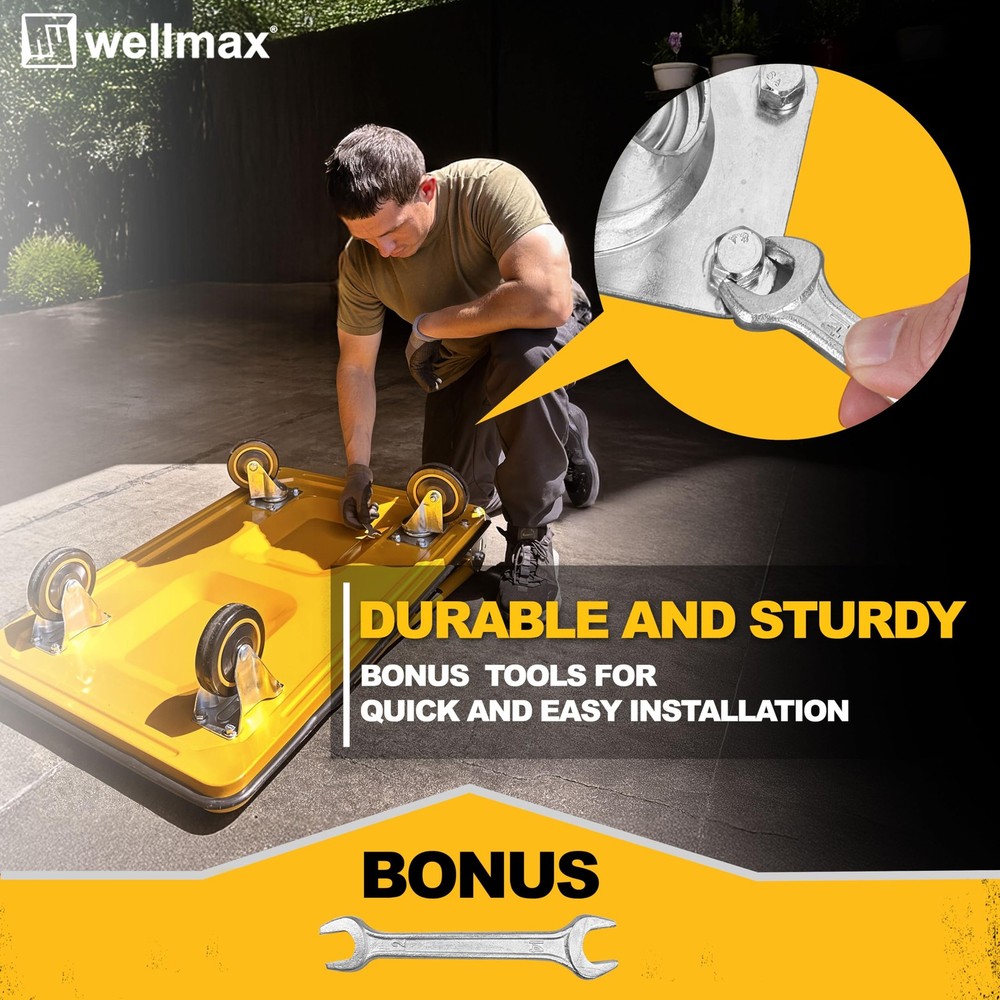 Foldable Platform Dolly Push Cart with Swivel Wheels