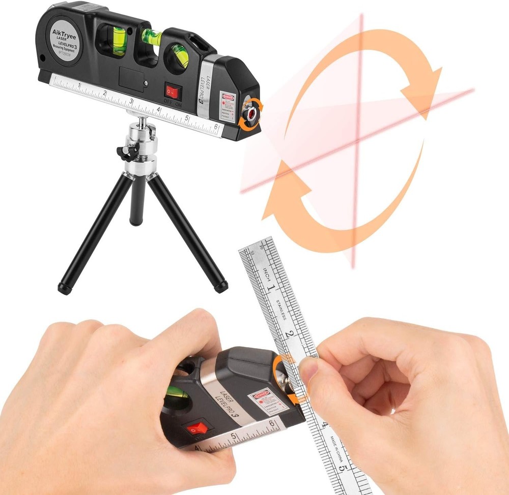 Multipurpose Laser Level Tool with Triangle Bracket for Perfect Picture Hanging