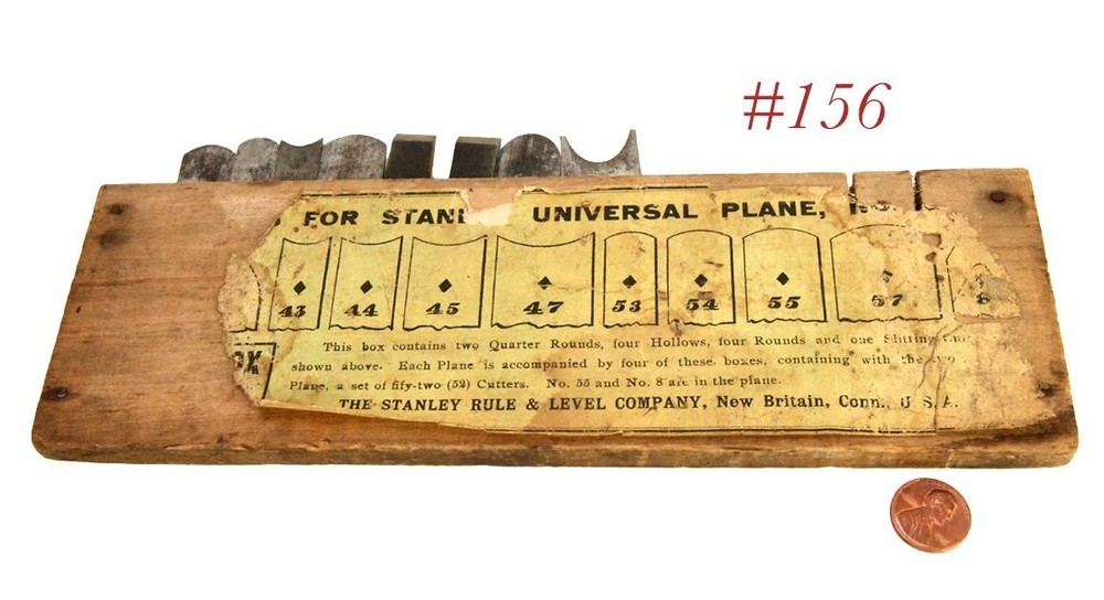 cutters irons STANLEY TOOLS 55 w box label Partial set