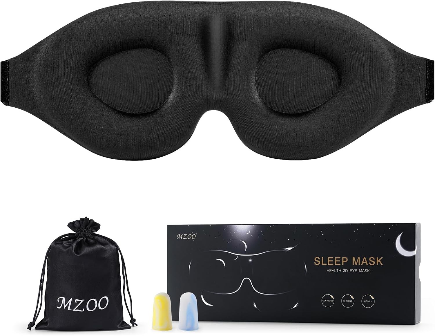 MZOO Luxury Sleep Eye Mask for Side Sleeper Men Women, Zero Eye Pressure 3D Slee