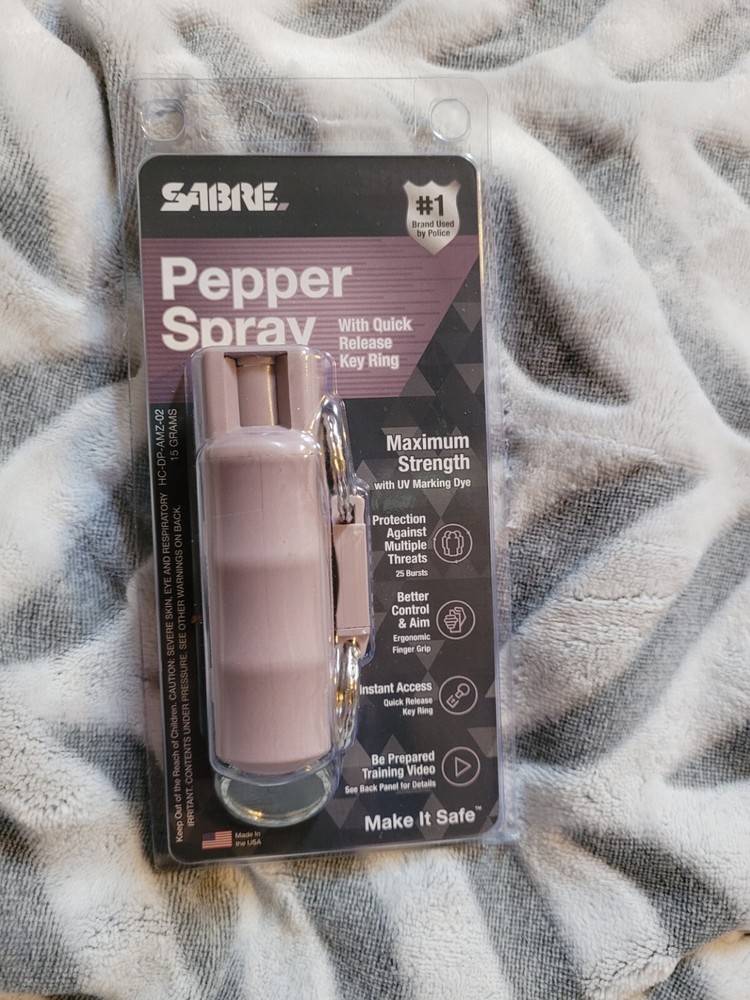 Sabre Pepper Spray with Quick Release Key Ring Grey