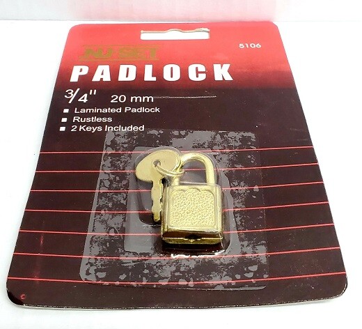 3/4" 20mm Mini Laminated Padlock Security w/ 2 Keys Storage Rustless Home #5106