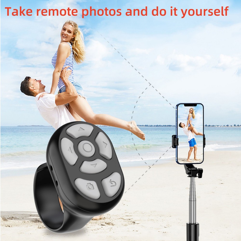 Wireless Bluetooth Remote Control Scrolling Ring Fingertip Video Mobile Phone