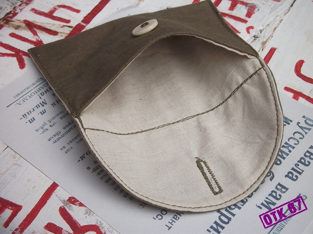 Document pouch, calico liner, + document RKKA WW2, reproduction