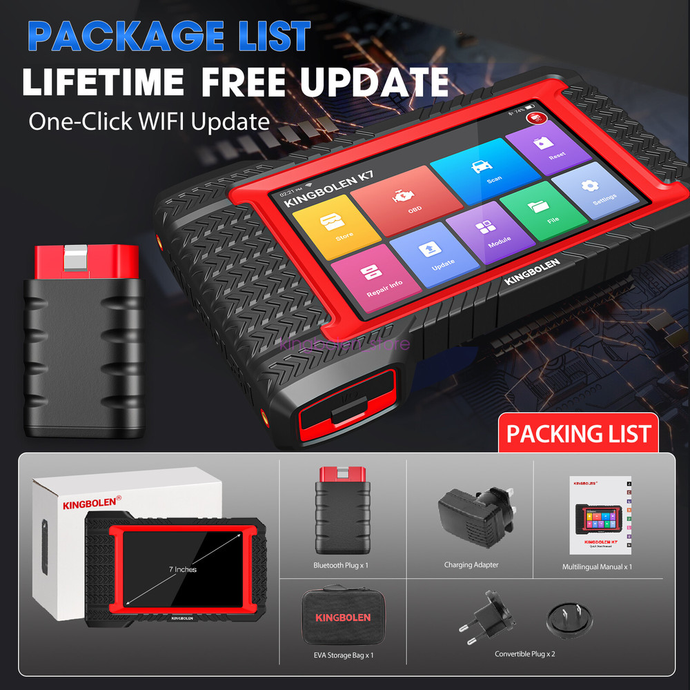 2025 KINGBOLEN K7 Elite OBD2 Scanner Car Diagnostic Tool Key Programming Coding