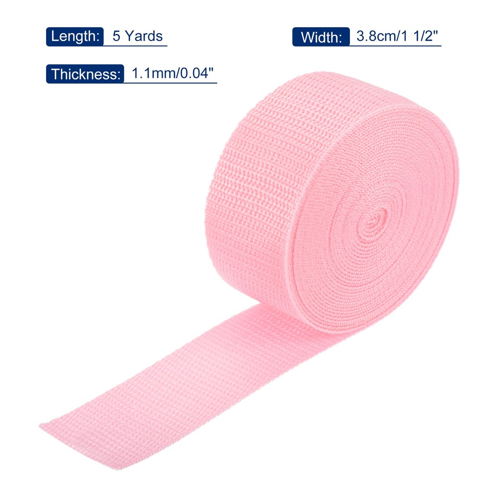 Lightweight Polypropylene Webbing Strap 3.8cm 5 Yard Light Pink