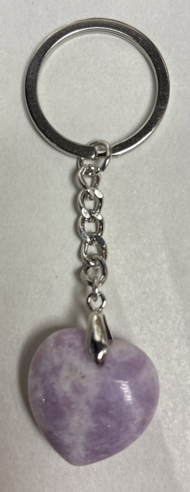 Heart Shaped Lepidolite Keychain