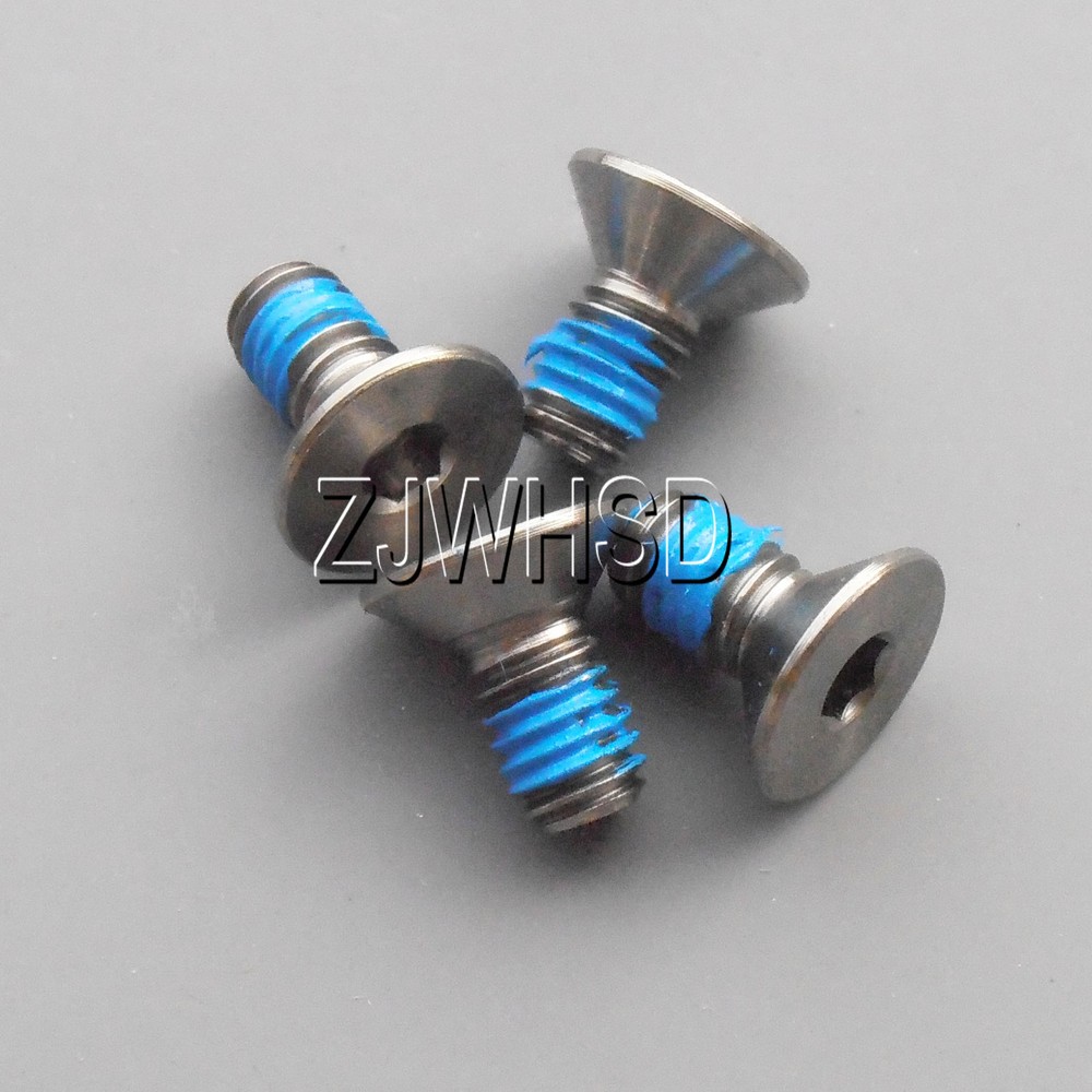 4pcs M4 x 8 mm Ti Titanium Screw Bolt Allen Hex Socket Flat Head Thread Locker