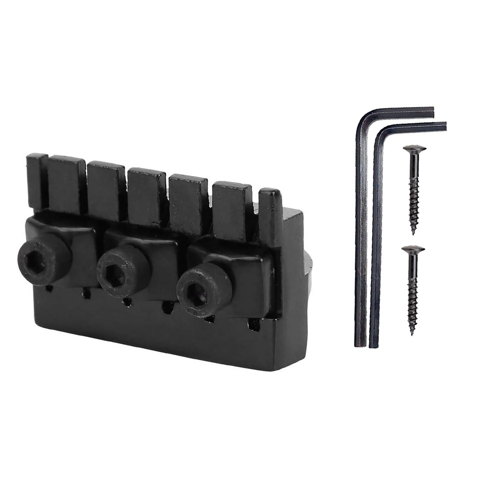 Headless Guitar 6-String Lock Nut Replacement Kit Black Zinc Alloy Hardware