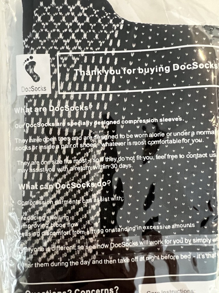 New Original DocSocks One Pair Unisex Black Compression Toeless Ankle Socks