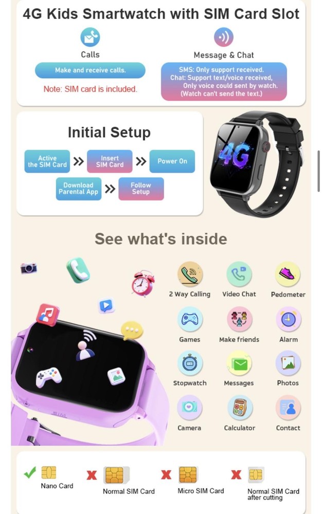 Kids Smart Watch Blue