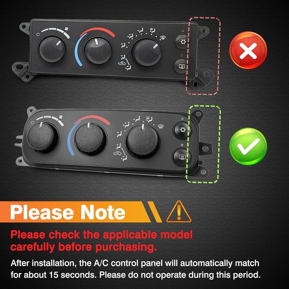 599-212 HVAC Control Module, Climate Control Module Panel Switch Dodge