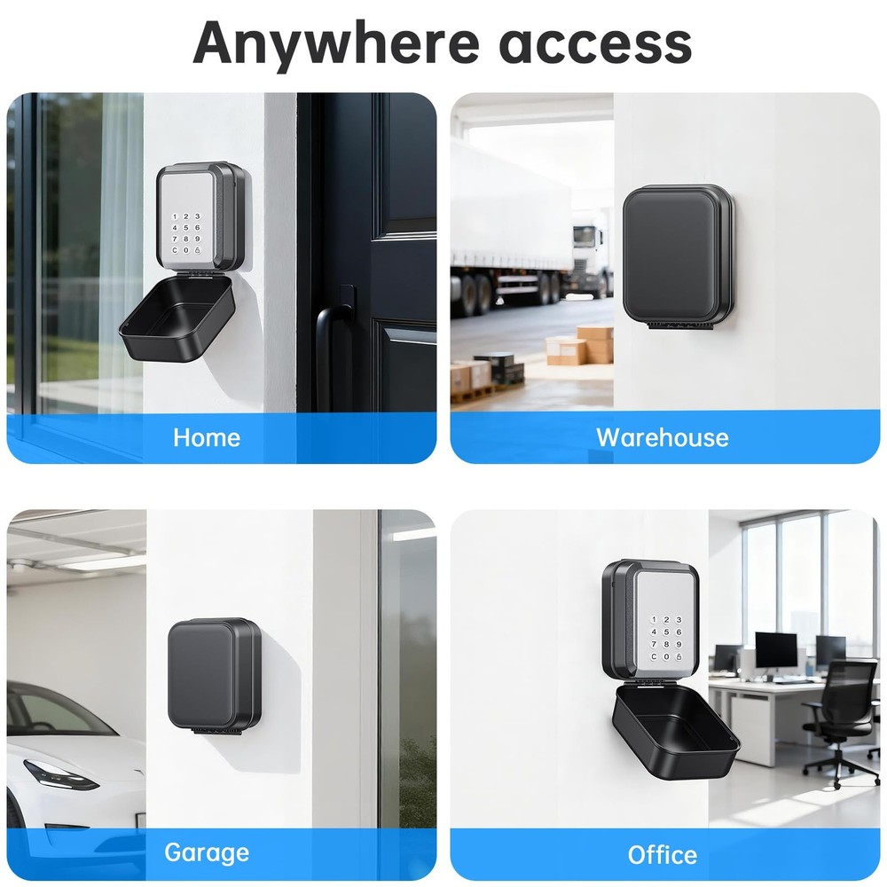 Smart Key Lock Box - Bluetooth APPTuya APP Control PIN Code, IP65 Weatherpro...