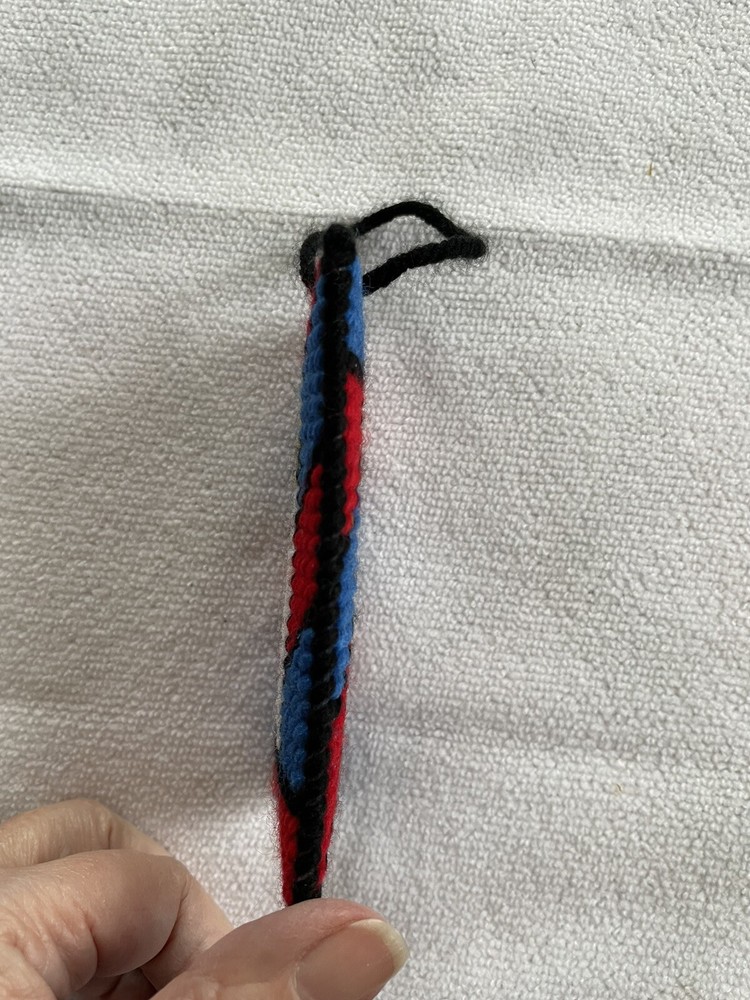 Needlepoint Candle: Red & Blue