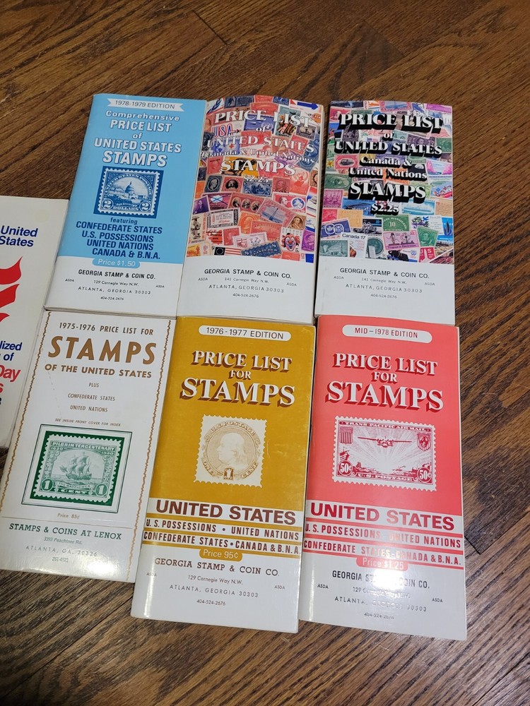 (Vintage Lot of 6) Price List of United States, Canada Stamps 1975-1981