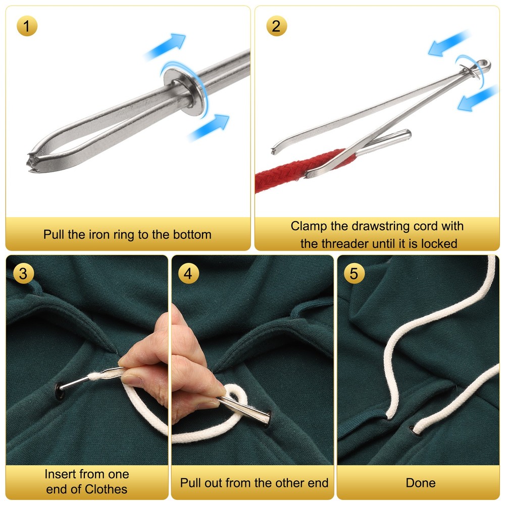 2pcs Drawstring Cords 51" Replacement Drawstring with Threader Brown