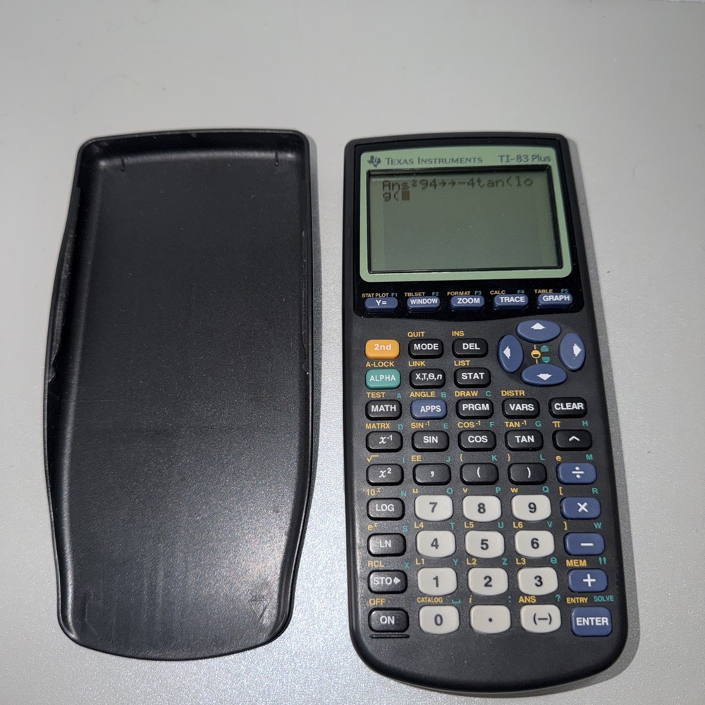 Texas Instruments TI-83 Plus Graphing Calculator with Cover - Tested Working