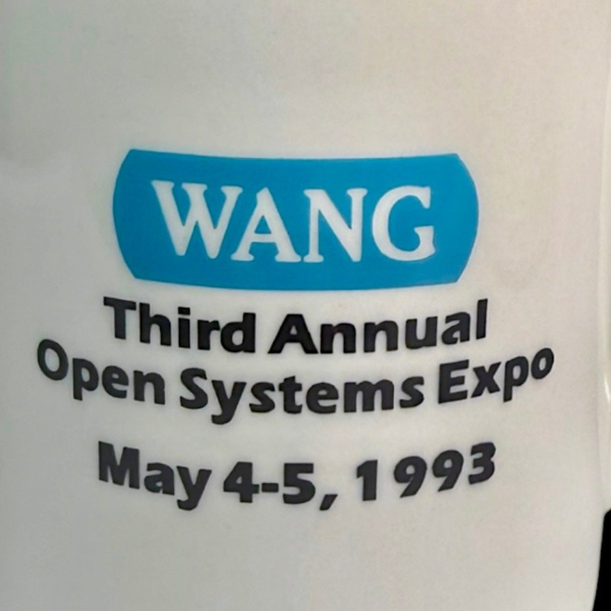 Wang Laboratories Open Software Mug Vintage Tech Computer Ceramic 10 Oz Coffee
