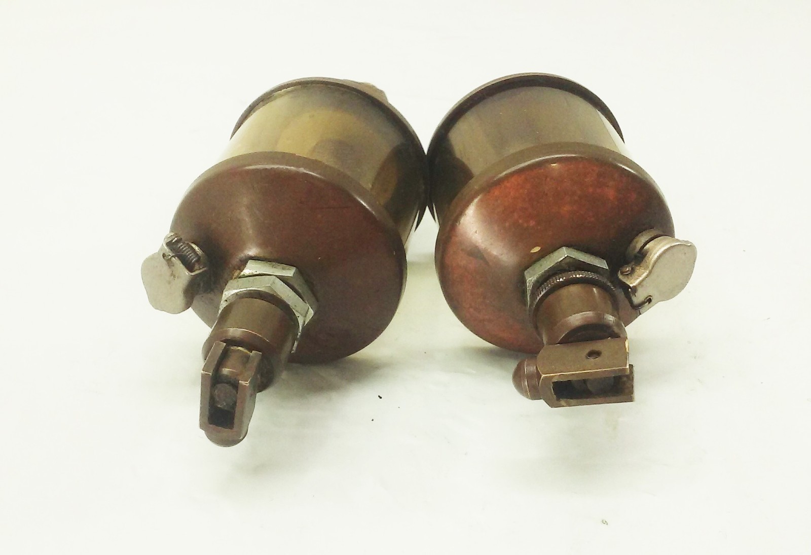 Vtg Antique Brass & glass Factory Machine Hit Miss Oiler Lubricator SET LOT