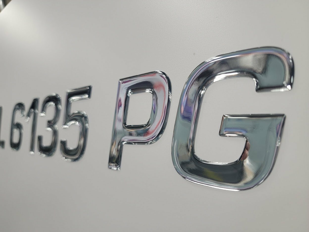 Chrome Domed Boat Registration Numbers Kit Surf Series