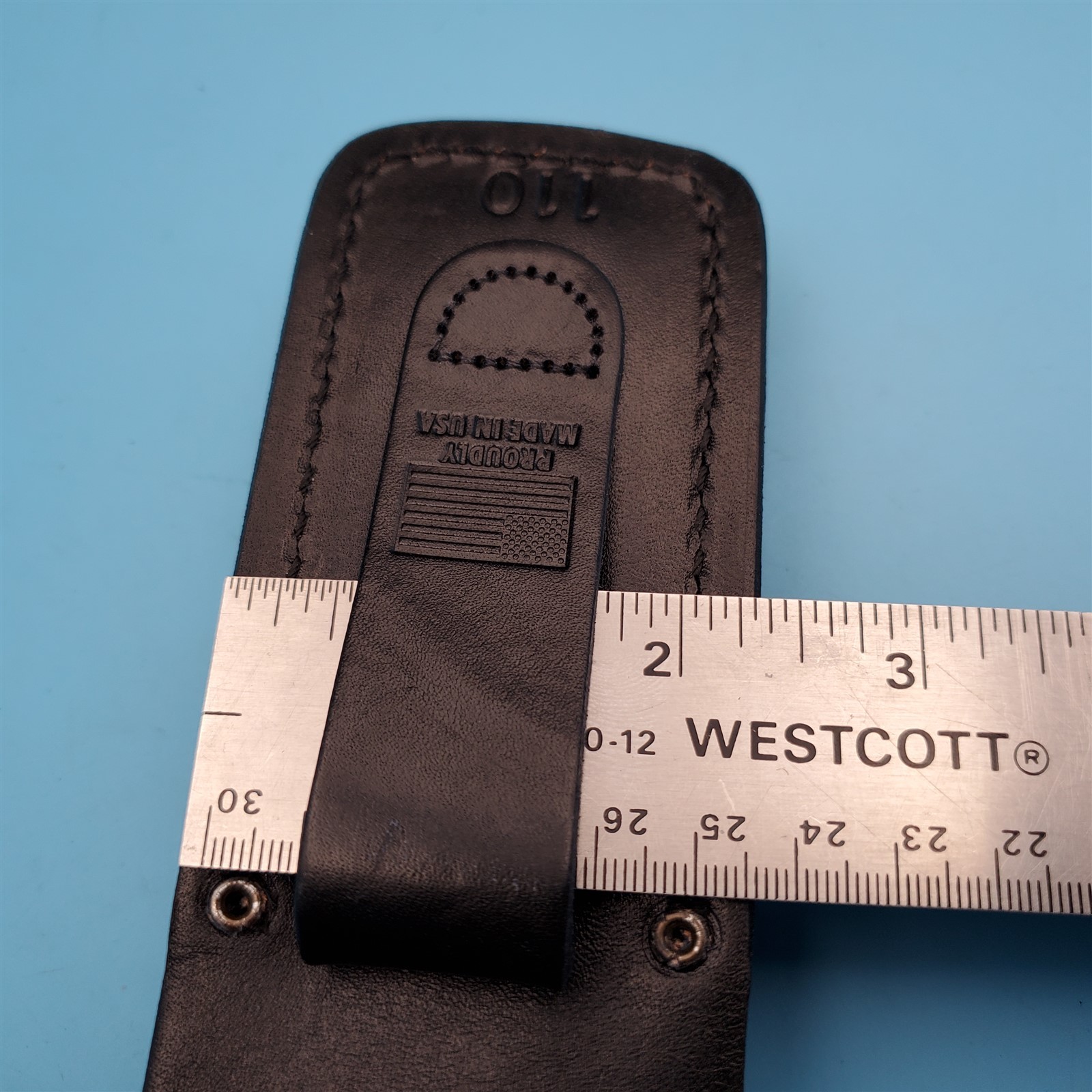 Vintage Buck 110 Pocket Knife Sheath Black Leather Folding Blade Hunter Case 5"