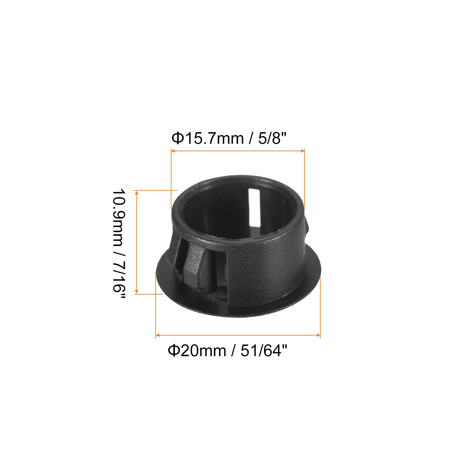 110Pcs 5/8" Plastic Hole Plugs Panel Flush Type Knockout Locking Plugs Black